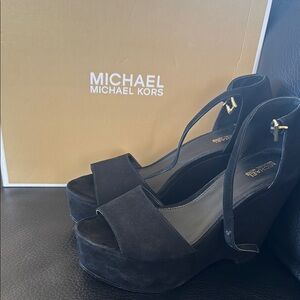 Michael Kors Black Women's Wedge Sandals